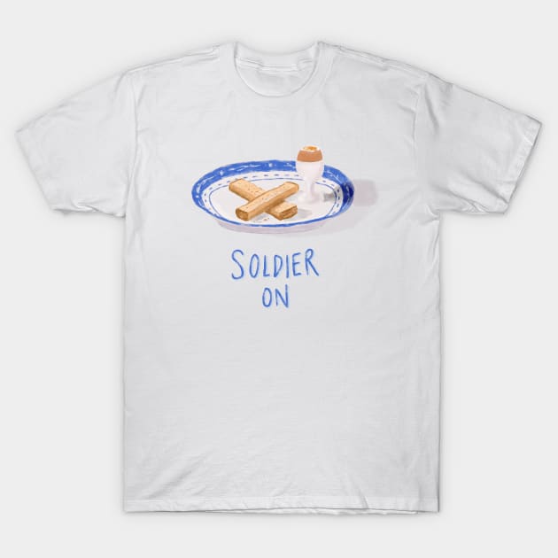 Soldier On watercolor T-Shirt by alfrescotree